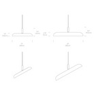 The dimensions for both the 15" and 22" Nivél Pendant from Pablo Designs.