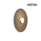 The 22 inch Sky Dome Flush Wood from Pablo Designs with the polished aluminum lamp and walnut dome.