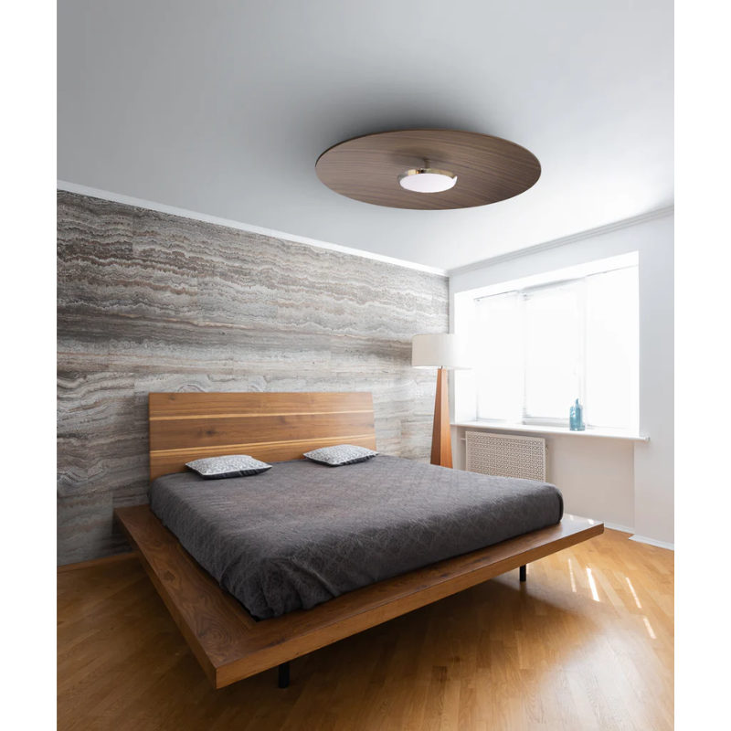 The Sky Dome Flush Wood from Pablo Designs within a bedroom.