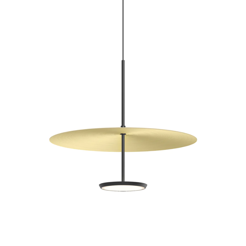 The Sky Dome Metal from Pablo Designs in Matte Black and Brushed Brass, 18 inch size.