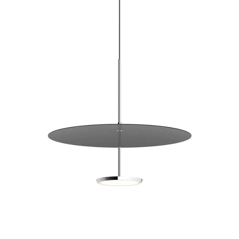 The Sky Dome Metal from Pablo Designs in Polished Aluminum and Black, 18 inch size.