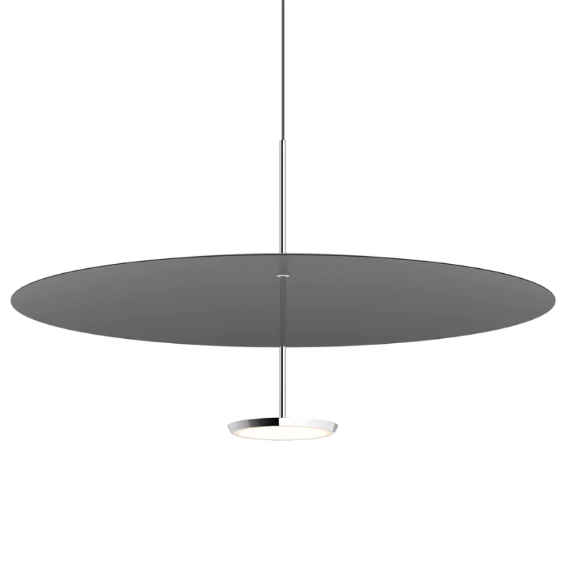 The Sky Dome Metal from Pablo Designs in Polished Aluminum and Black, 32 inch size.