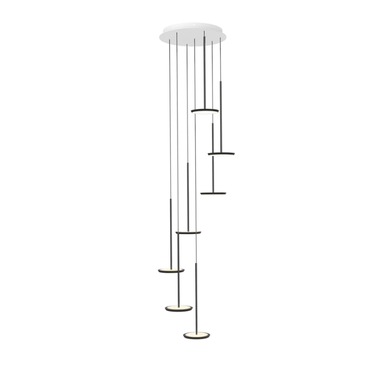The Sky Collection was inspired as a modular pendant lighting system and Sky Solo is its core foundational element. Its minimal all-aluminum design highlights a powerful two-sided flat panel light source with Dim to Warm LED technology that can deliver up to 1250 lumens of warm ambient light in all directions.