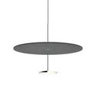The 24 inch Sky Sound from Pablo Designs with the polished aluminum lamp finish and anthracite felt dome.