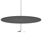 The 32 inch Sky Sound from Pablo Designs with the polished aluminum lamp finish and anthracite felt dome.