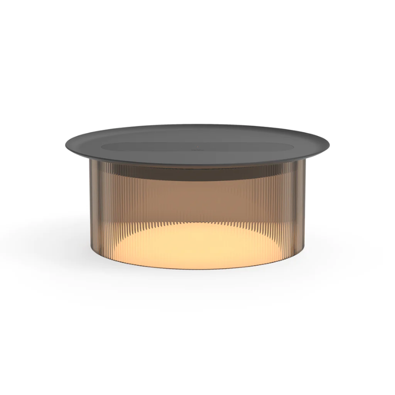 The small Carousel Table from Pablo Designs with the bronze diffuser and 12" black tray.