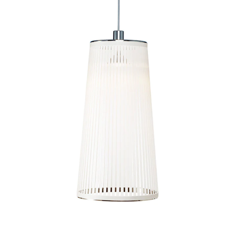 The 24 inch Solis Pendant from Pablo Designs in white.
