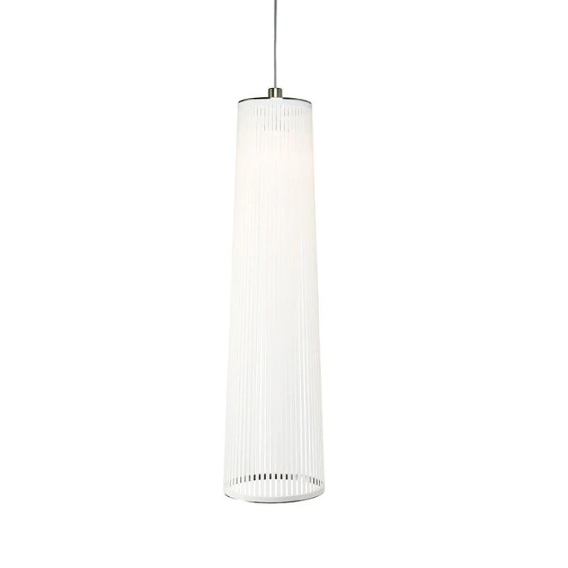 The 48 inch Solis Pendant from Pablo Designs in white.