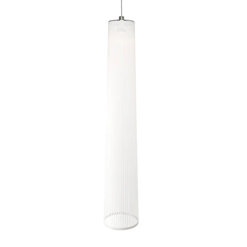 The 72 inch Solis Pendant from Pablo Designs in white.