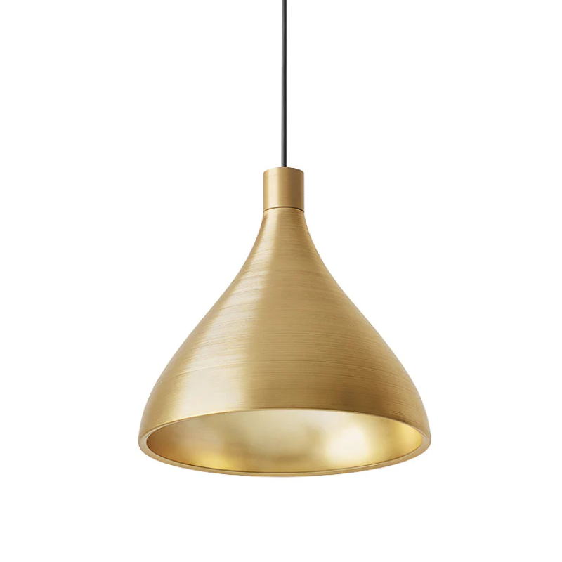 The Swell Single pendant from Pablo Designs in the medium style and brass finish.