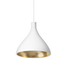 The Swell Single pendant from Pablo Designs in the medium style and white finish.