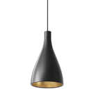The Swell Single pendant from Pablo Designs in the narrow style and black finish.