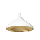 The Swell Single pendant from Pablo Designs in the wide style and white finish.