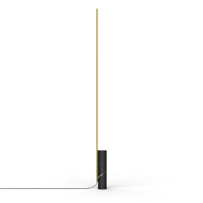 The T.O Floor from Pablo Designs with the marquina marble base and brass arm.