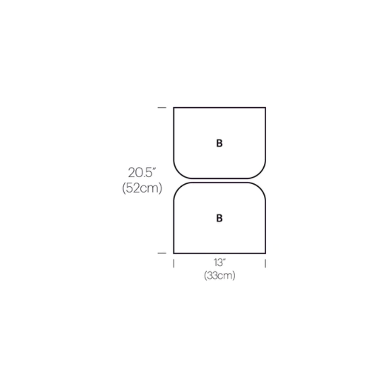 The dimensions of the Totem Table from Pablo Designs style BB.