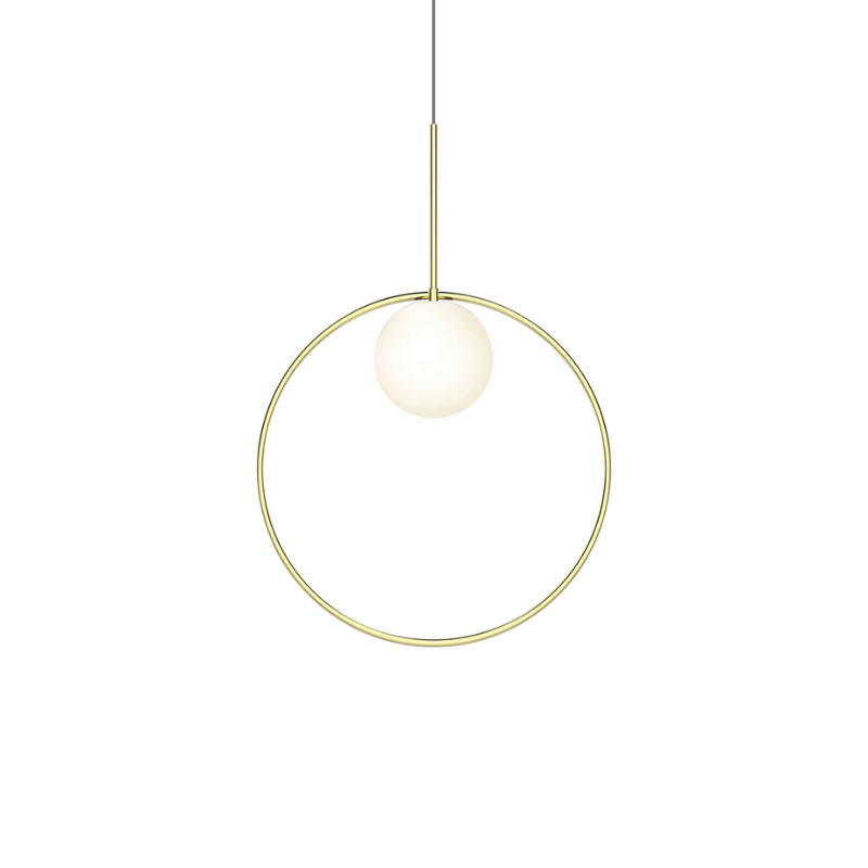 The 18 inch Bola Halo from Pablo Designs in brass.