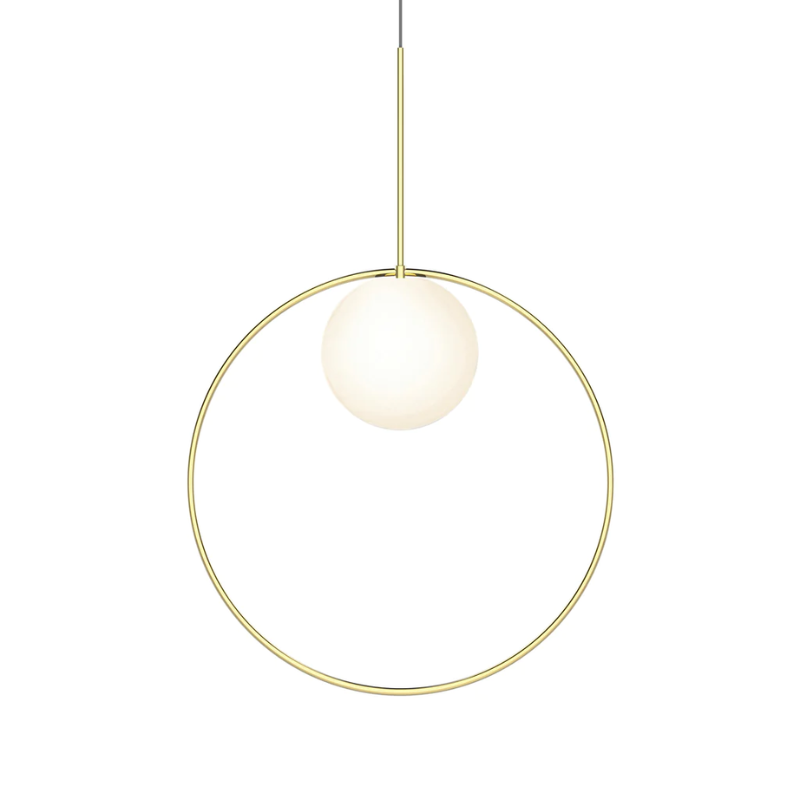 The 22 inch Bola Halo from Pablo Designs in brass.
