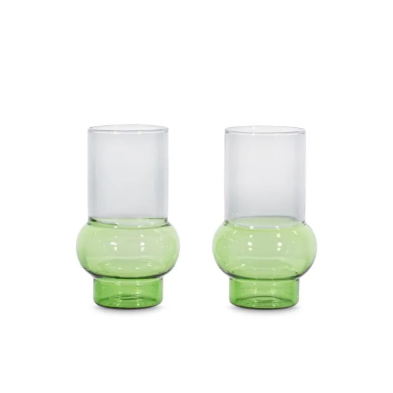 Two Bump Tall Glasses by Tom Dixon side by side.