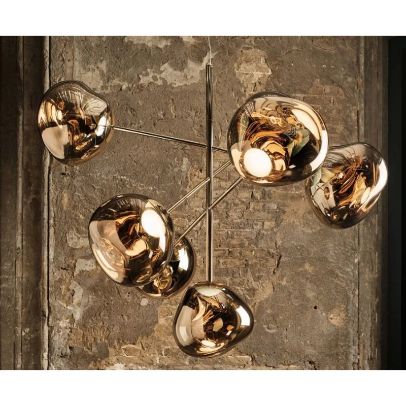 A swarm, huddle, herd, cluster or bunch; there are a thousand ways of configuring our lamps to produce an extraordinary lighting arrangement. Fitted with their new LED module, Tom Dixon's Melt Chandeliers are an attempt to rethink the contemporary chandelier.
