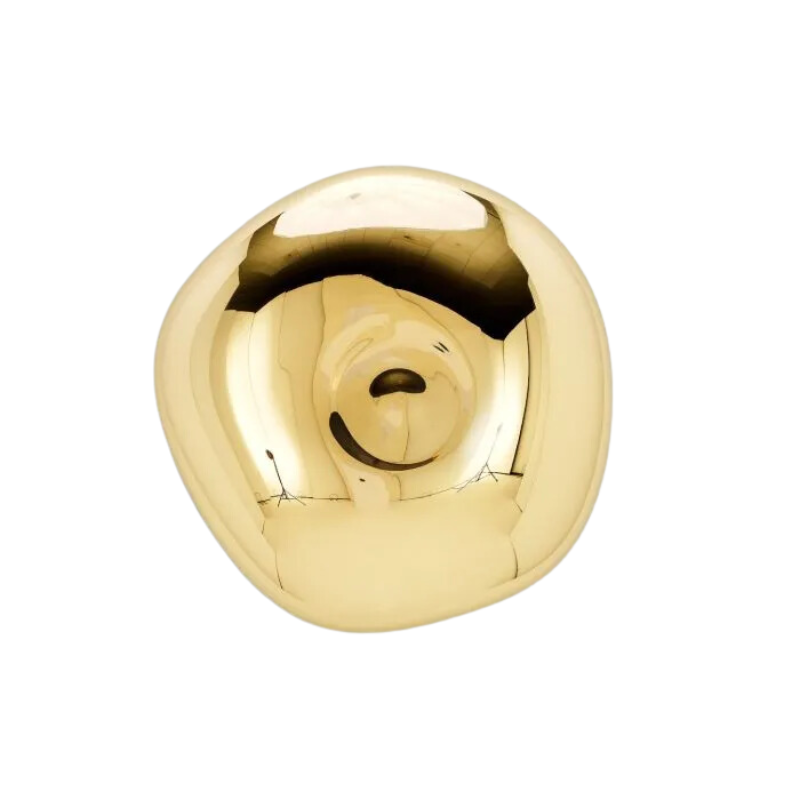 Tom Dixon's Melt LED Surface Wall Sconce is a beautifully distorted pendant in collection of modern finishes with matching ceiling rose. Featuring an integrated LED module, this ceiling light creates a mesmerizing melting hot-blown glass effect when turned on, and a mirror-finish effect when off. This piece is made in Germany using a high tech manufacturing techniques to achieve the perfect melted orb for your design.