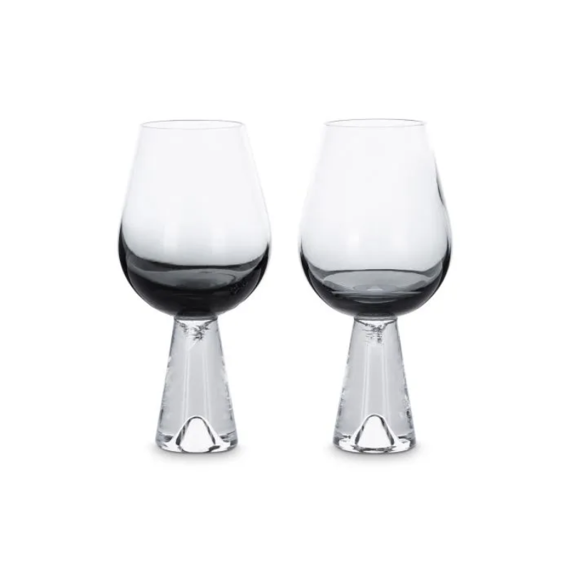 A set of two Tank Wine Glasses in Black from Tom Dixon.