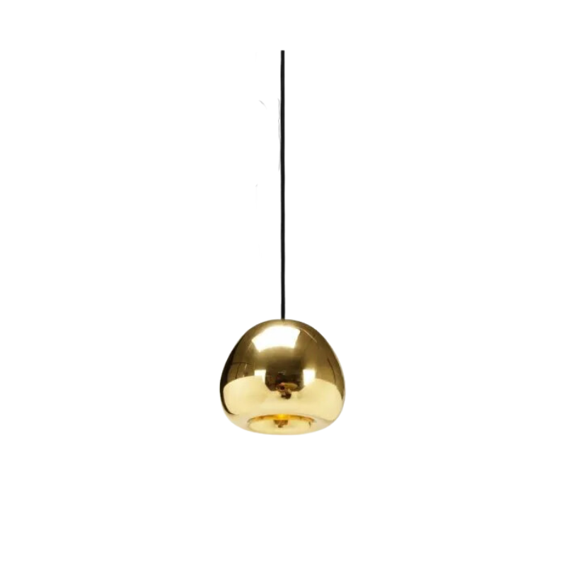 The process of creating Tom Dixon's Void is complex. Cut from a sheet of pure metal, each light is then pressed and spun, and brazed at the end to form a double-walled shade. The high-shine reflectivity achieved with lathing, polishing and caring for the base metals is a bold finish that carries across the Void collection.