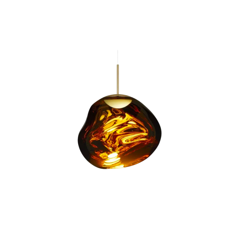 Tom Dixon's Melt is a beautifully distorted pendant in a modern Smoke finish and matching ceiling rose. Featuring our intergrated LED module, this ceiling light creates a mesmirizing melting hot-blown glass effect when on and a mirror-finish effect when off. Made in Germany using a high tech manufacturing technique to achieve the perfect melted orb.
