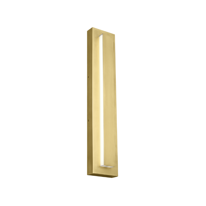 The 26 inch Aspen Outdoor Wall Sconce from Visual Comfort and Co in brass.