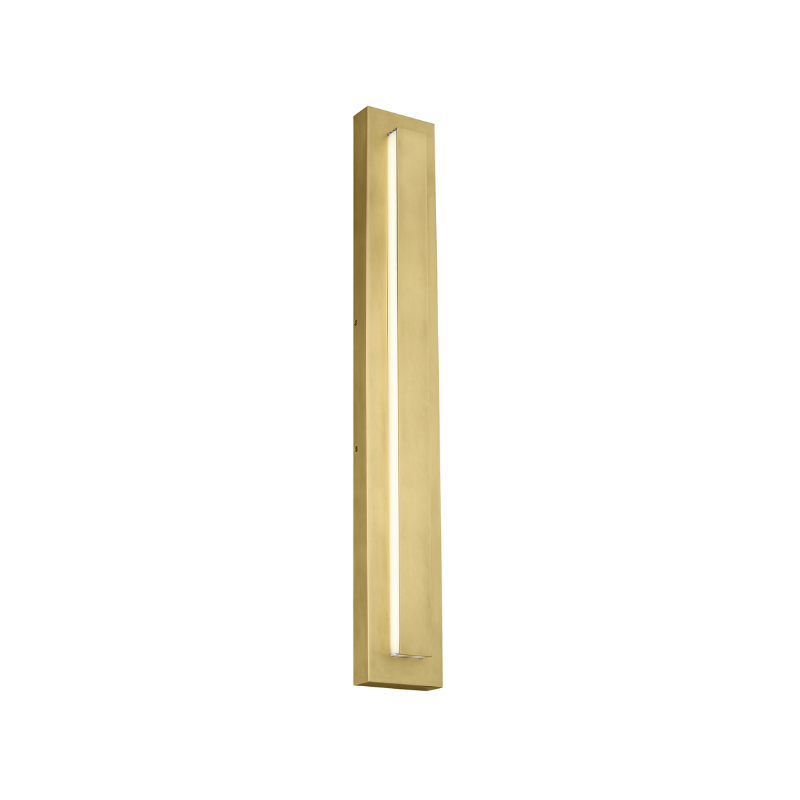 The 36 inch Aspen Outdoor Wall Sconce from Visual Comfort and Co in natural brass.