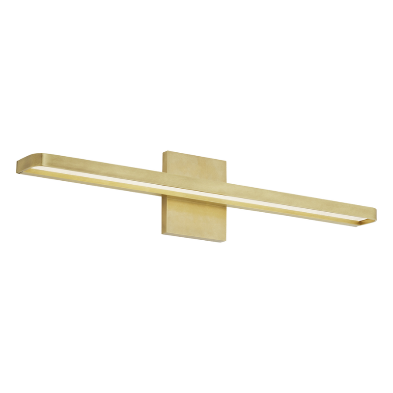 The Banda Bathroom Sconce from Visual Comfort & Co. in natural brass.