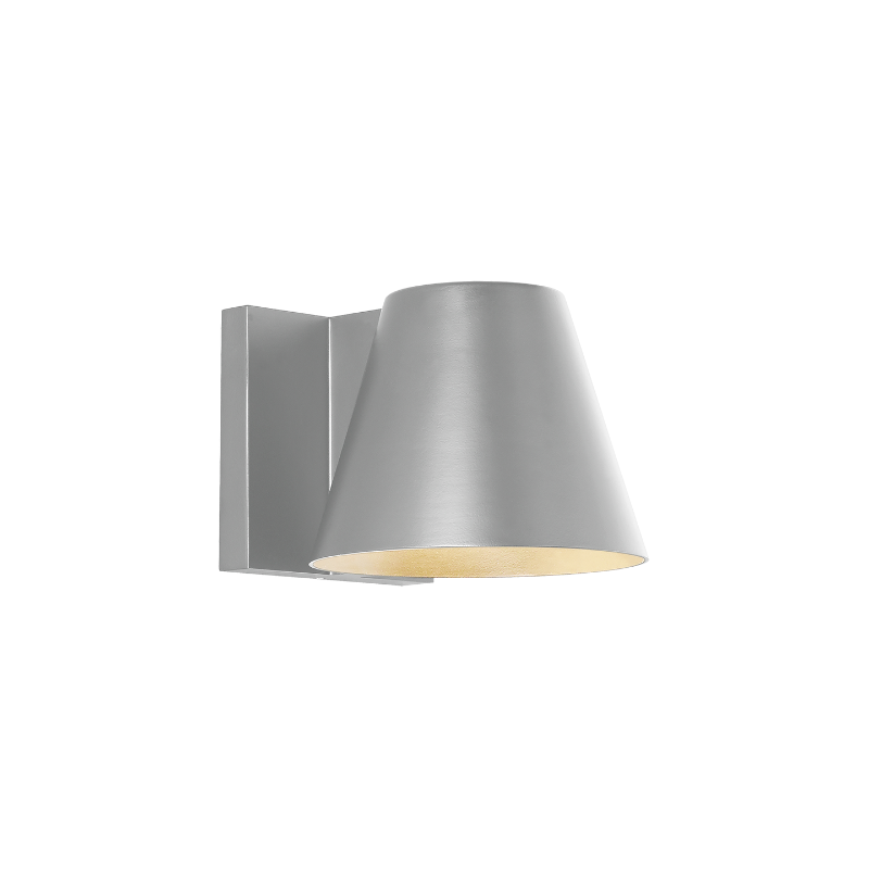 The 4 inch Bowman Outdoor Wall Sconce from Visual Comfort and Co in silver.
