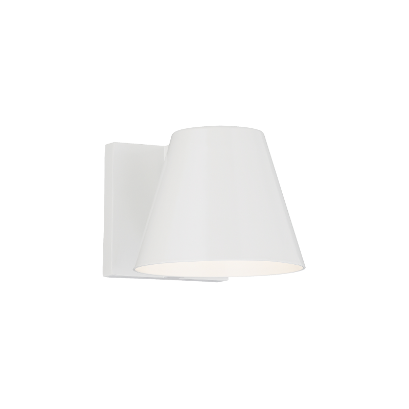 The 4 inch Bowman Outdoor Wall Sconce from Visual Comfort and Co in white.