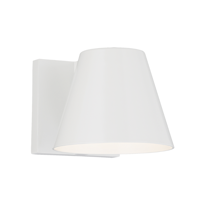 The 6 inch Bowman Outdoor Wall Sconce from Visual Comfort and Co in white.