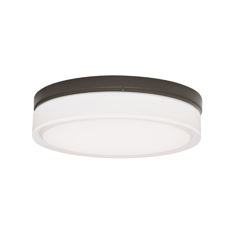 The small Cirque Outdoor Flush Mount from Visual Comfort and Co in bronze.