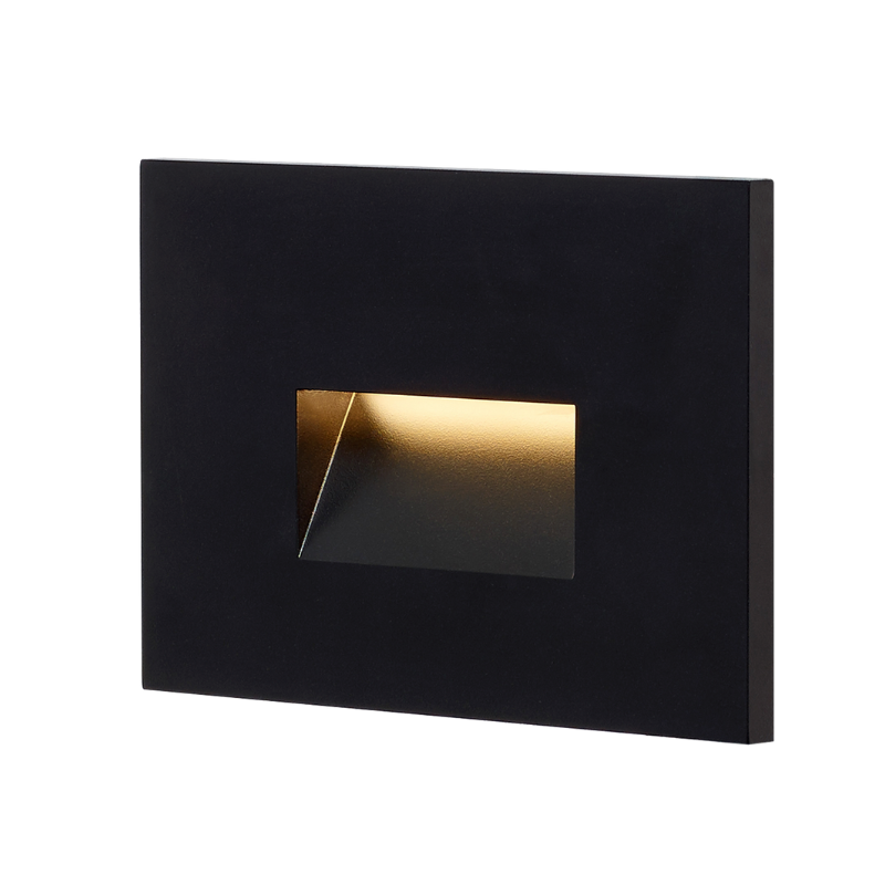 The Ikon Outdoor Step Light from Visual Comfort and Co in black.