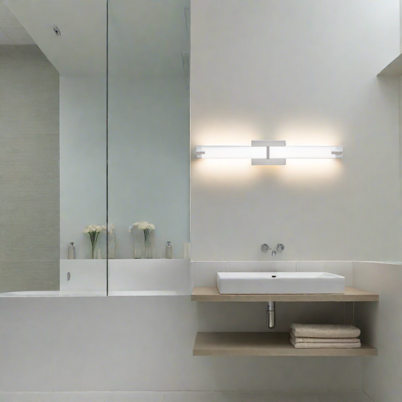 The Metro Bathroom Sconce from Visual Comfort and Co in a lifestyle photograph.