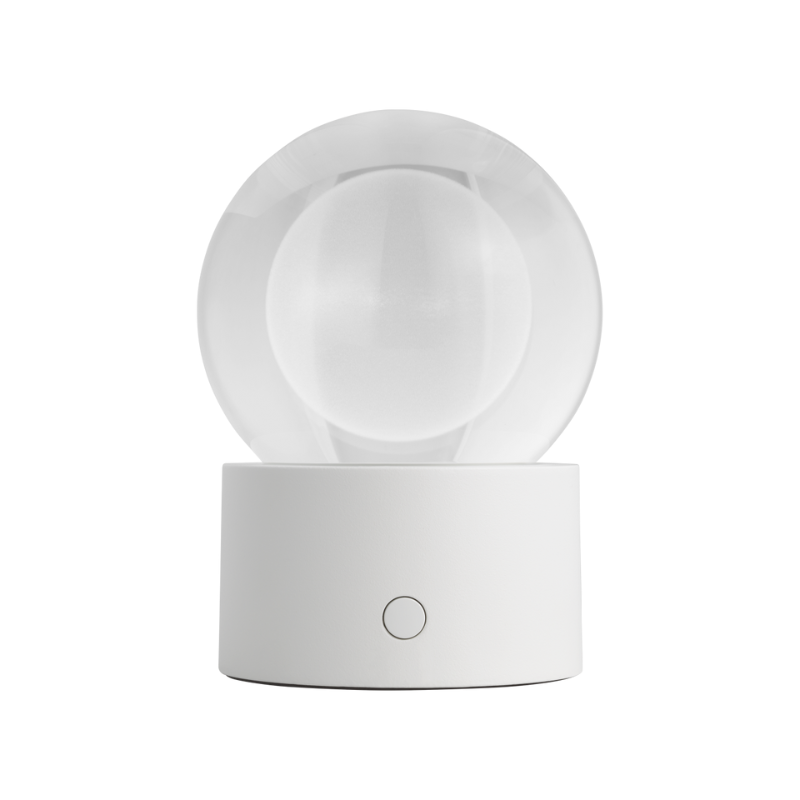 The Mina Accent Rechargeable Table Lamp from Visual Comfort and Co in matte white.