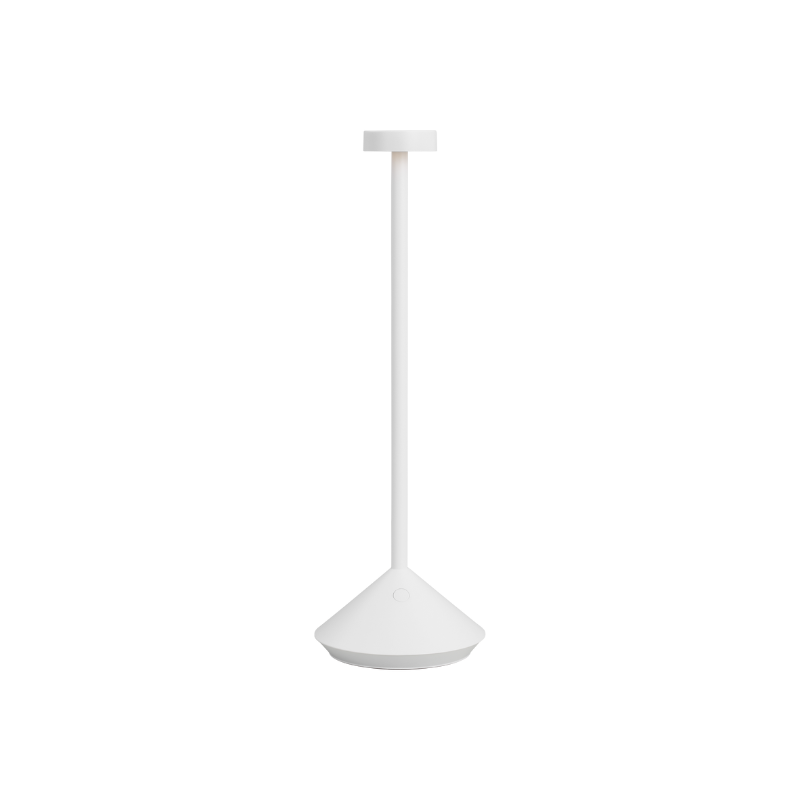 The Moneta Rechargeable Table Lamp from Visual Comfort and Co in matte white.