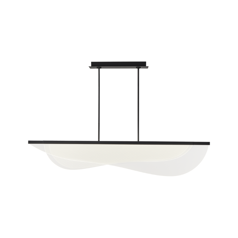 The 60 inch Nyra Linear Suspension from Visual Comfort and Co in nightshade black.