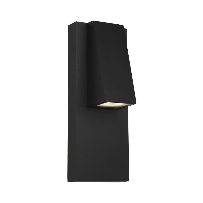 The Peak Outdoor Wall Sconce from Visual Comfort and Co in black.