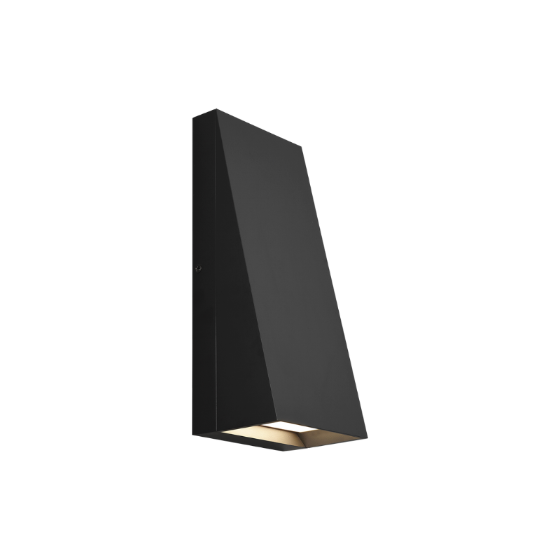 The 12 inch Pitch Rectangular Outdoor Wall Sconce from Visual Comfort and Co in black.