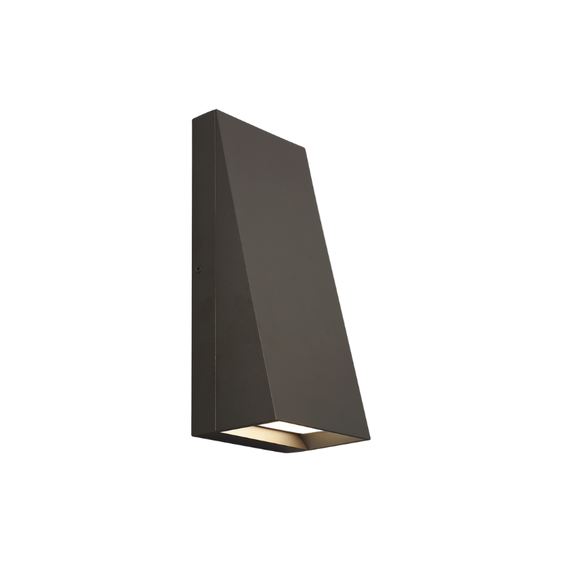 The 12 inch Pitch Rectangular Outdoor Wall Sconce from Visual Comfort and Co in bronze.