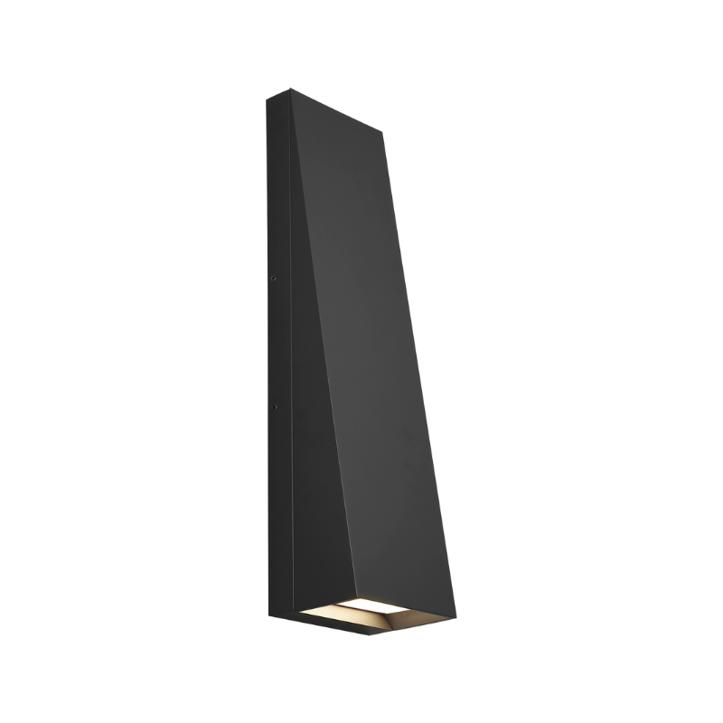 The 19 inch Pitch Rectangular Outdoor Wall Sconce from Visual Comfort and Co in black.