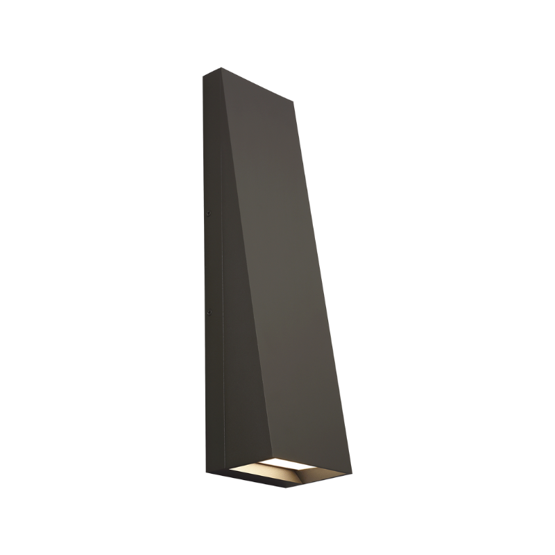 The 19 inch Pitch Rectangular Outdoor Wall Sconce from Visual Comfort and Co in bronze.