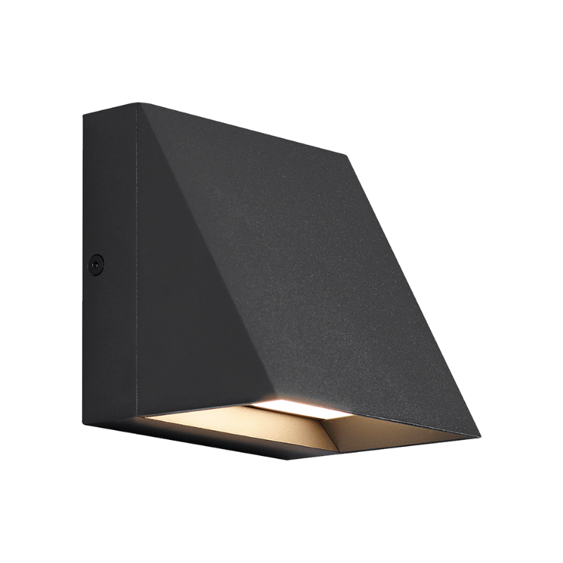 The Pitch Square Outdoor Wall Sconce from Visual Comfort and Co in black.