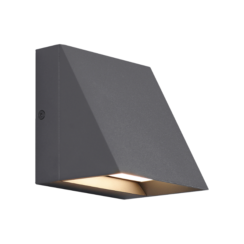 The Pitch Square Outdoor Wall Sconce from Visual Comfort and Co in charcoal.