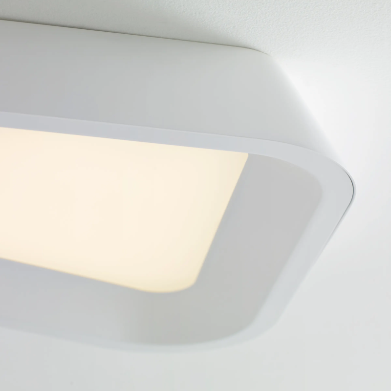 The Rhonan Flush Mount from Visual Comfort and Co in a shot focused on the LED light.