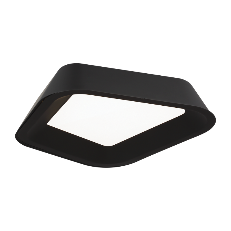The Rhonan Flush Mount from Visual Comfort and Co in nightshade black.