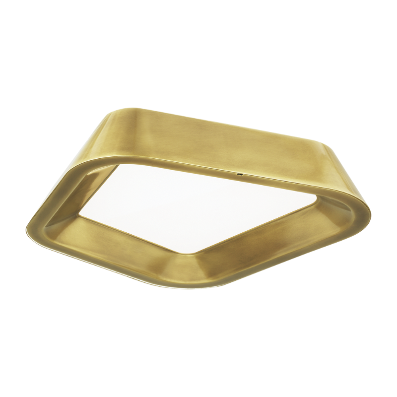 The Rhonan Flush Mount from Visual Comfort and Co in plated brass.