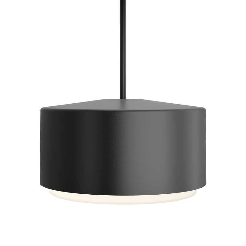 The 18 inch Roton Outdoor Pendant from Visual Comfort and Co in black.